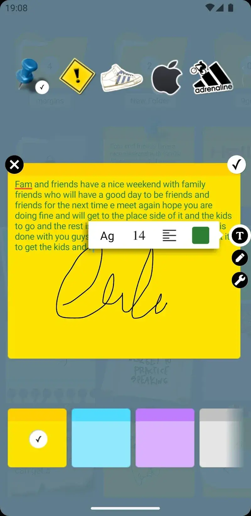 Tangkapan layar Sticky Notes + Widget 3