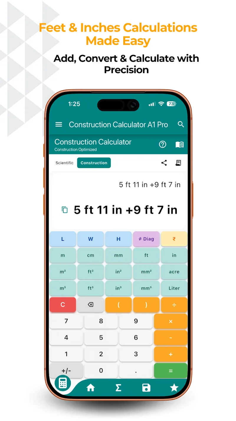 Construction Calculator A1 Pro screenshot 2