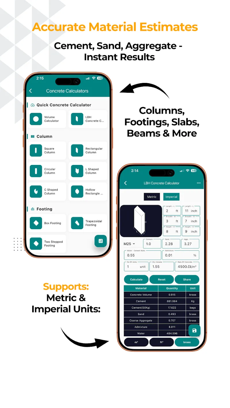 Construction Calculator A1 Pro screenshot 3
