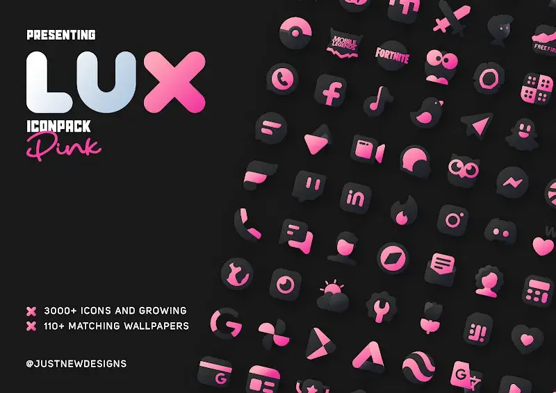 Pink IconPack: LuX preview 1