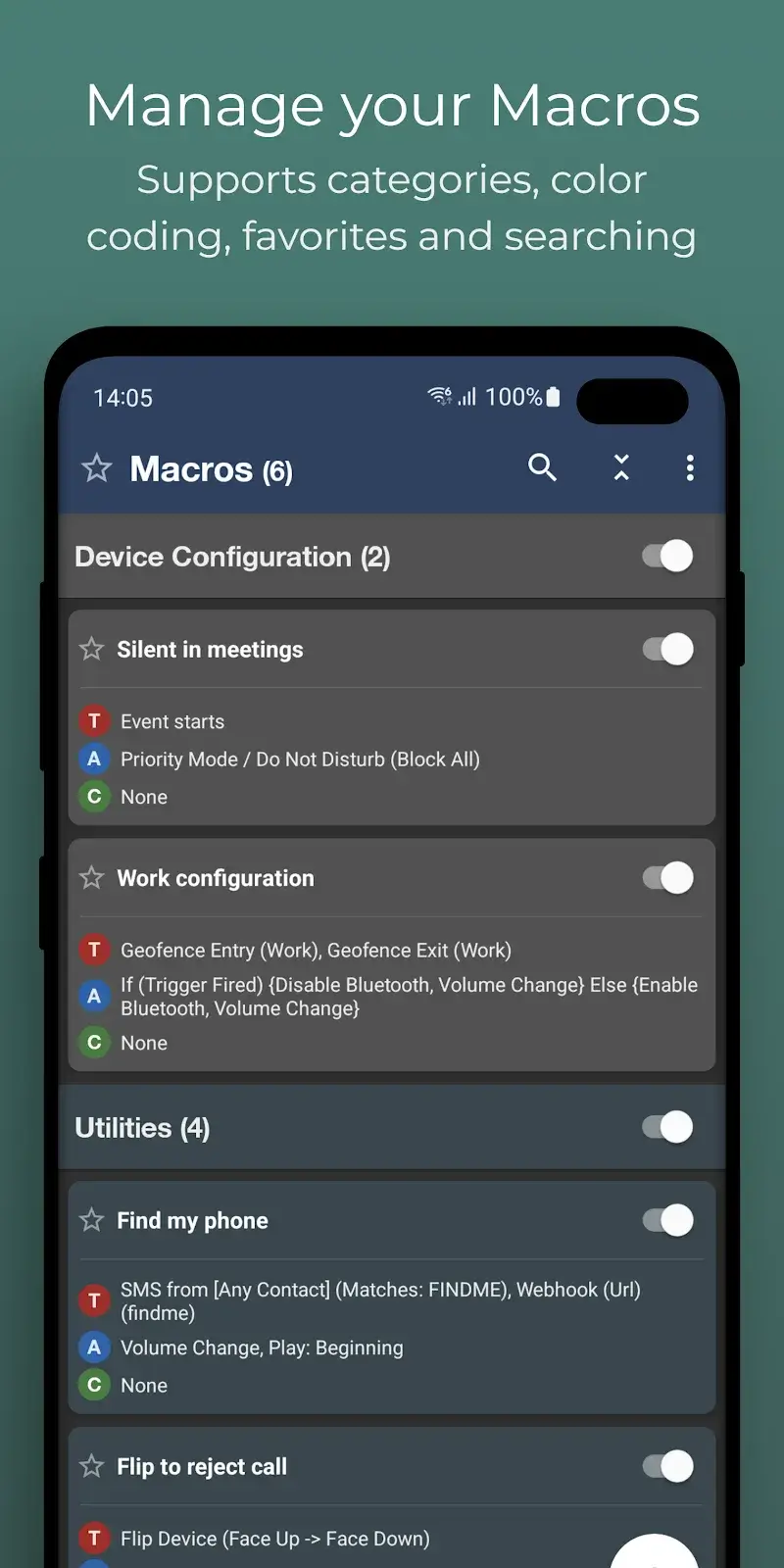 Captura de pantalla de MacroDroid 5