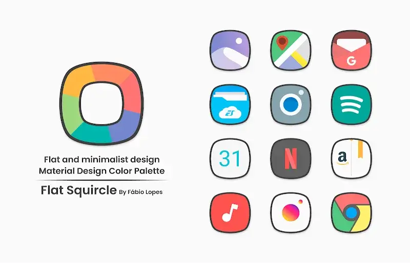 Flat Squircle - Icon Pack capture d'écran 2