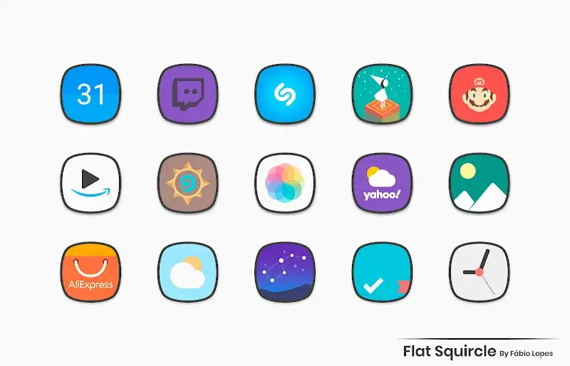 Flat Squircle - Icon Pack capture d'écran 4