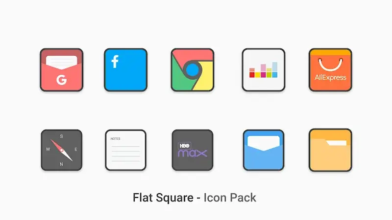 Flat Square - Icon Pack captura de pantalla 2