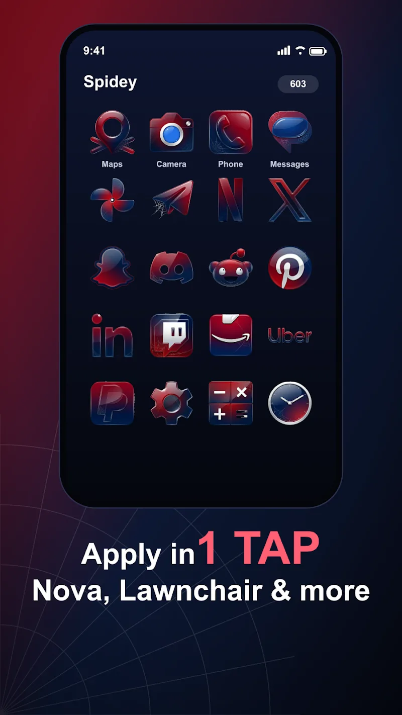 Captura de pantalla del pack de iconos Spidey 3