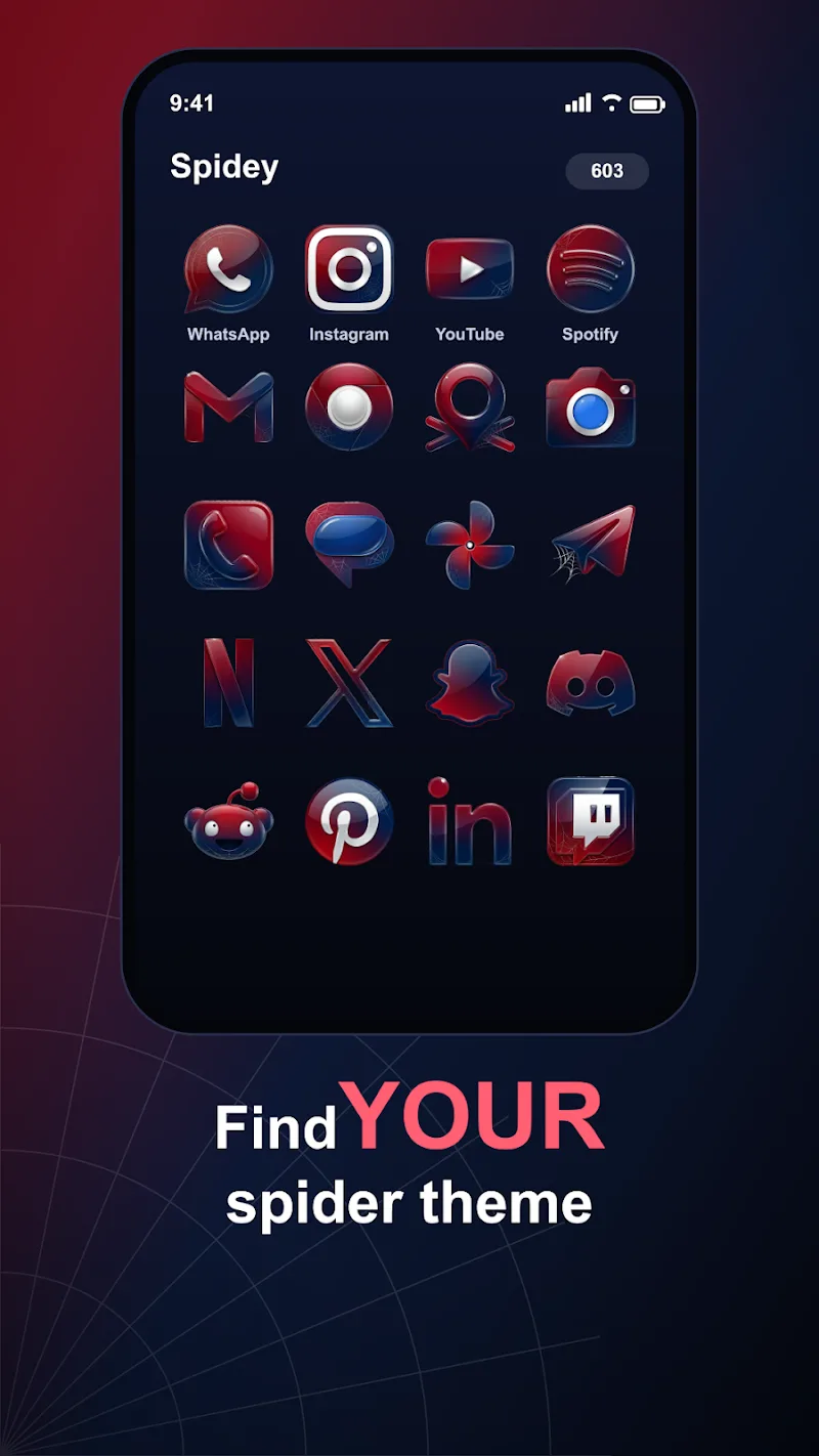 Captura de pantalla del pack de iconos Spidey 1