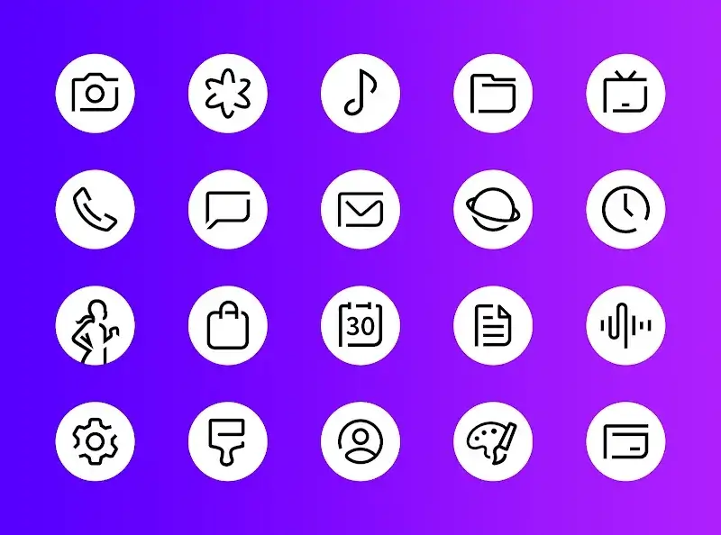 Whiux - Icon Pack (Round) tangkapan layar 1