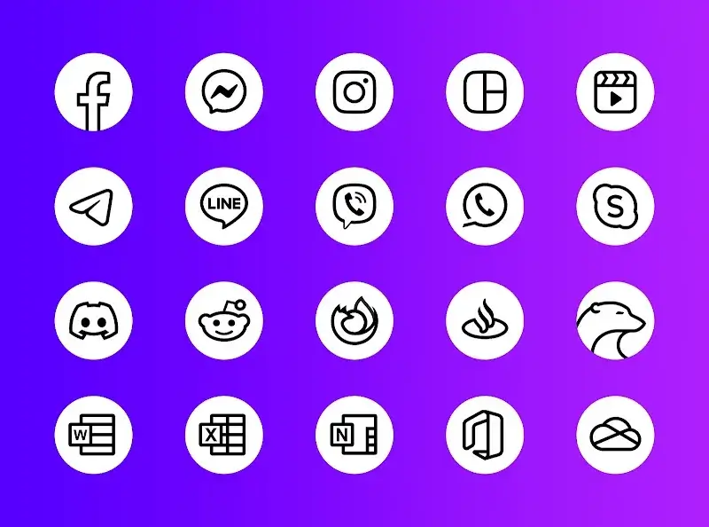 Whiux - Icon Pack (Round) tangkapan layar 3