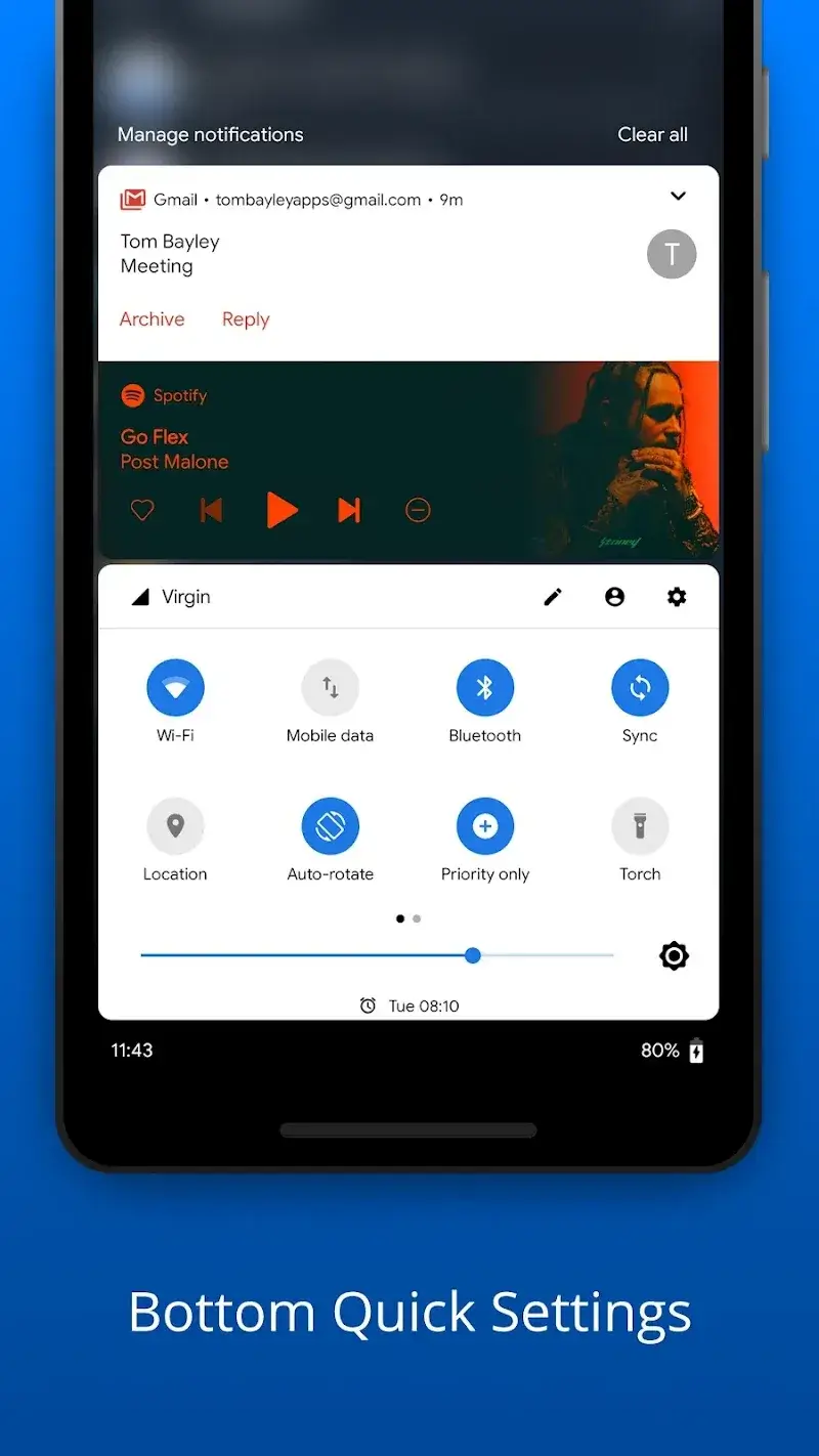 Bottom Quick Settings screenshot 1