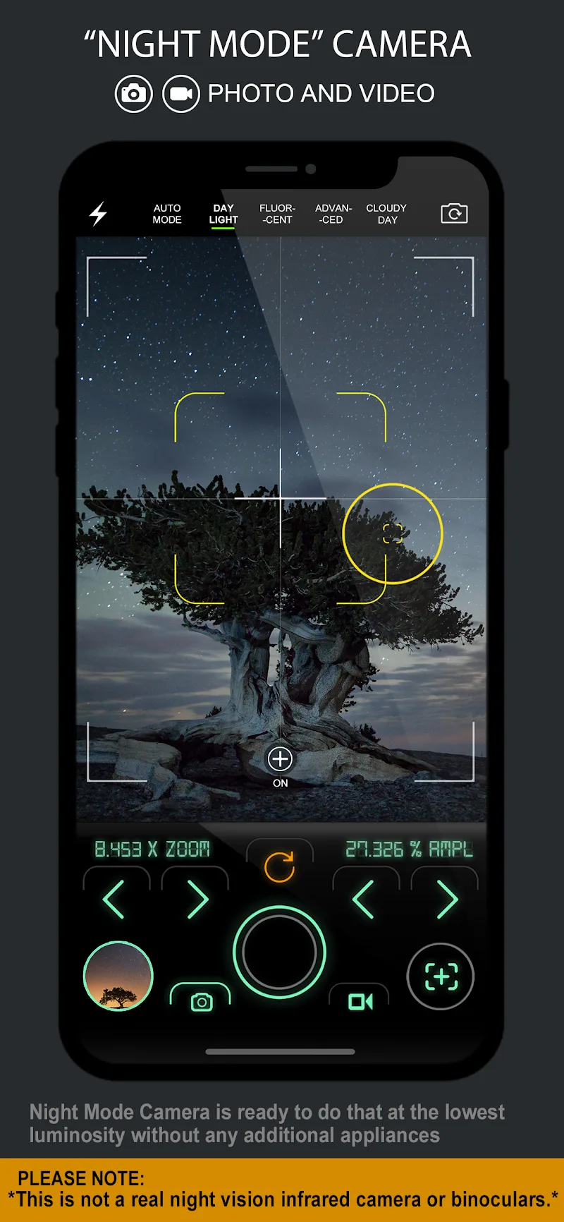 Night Mode Camera Photo Video capture d'écran 2