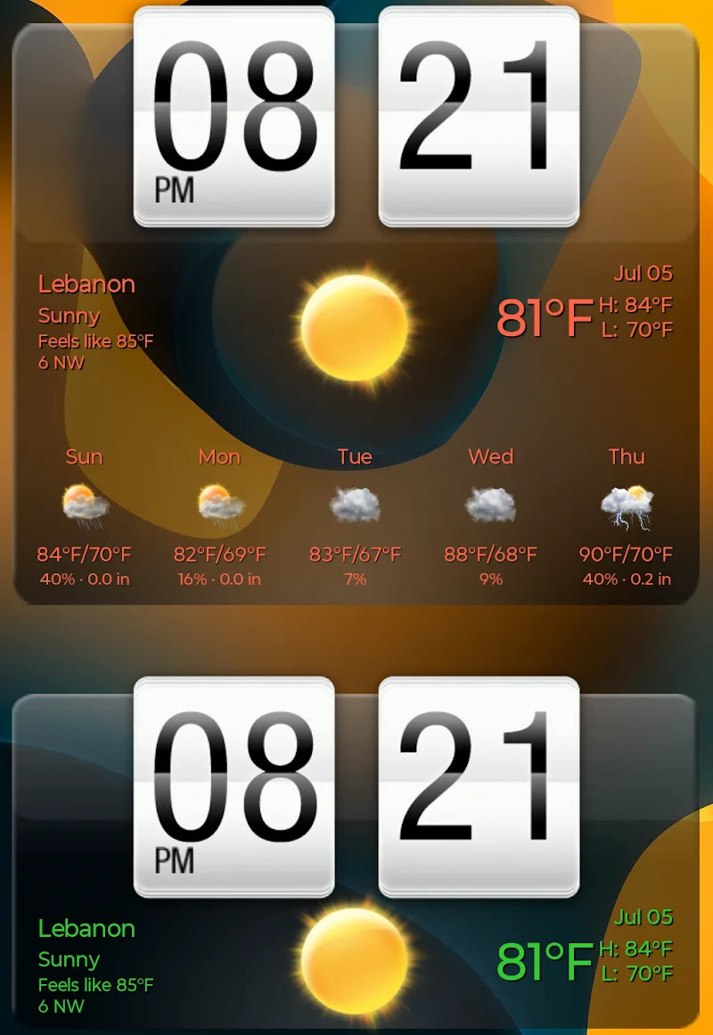 Sense Weather + Flip Clock captura de tela 2