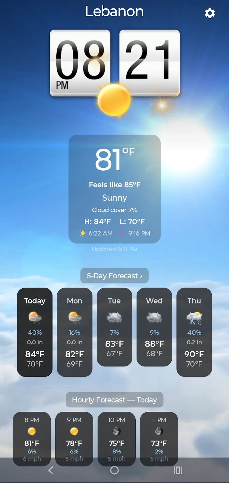 Sense Weather + Flip Clock captura de tela 3