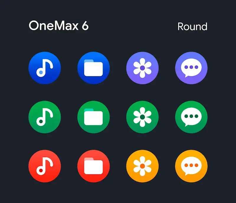 OneMax 6 - Icon Pack (Round) captura de pantalla 3