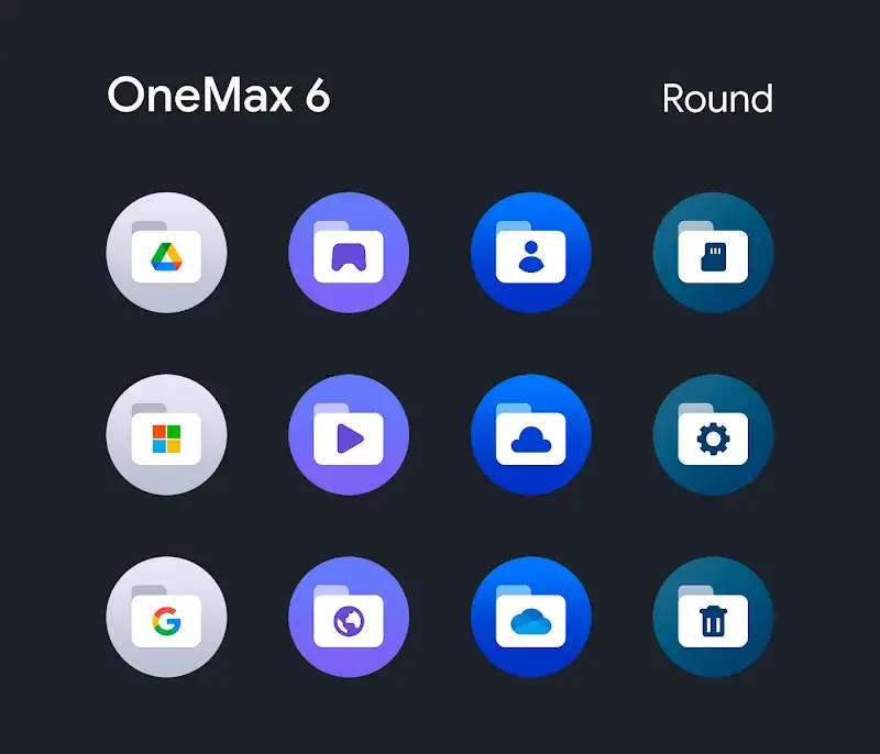 OneMax 6 - Icon Pack (Round) captura de pantalla 4