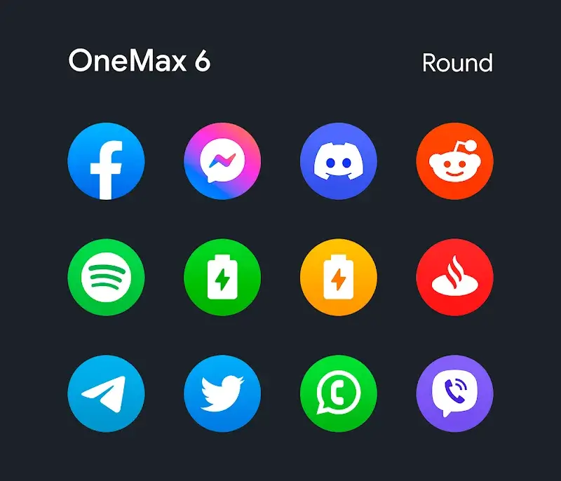 OneMax 6 - Icon Pack (Round) captura de pantalla 2