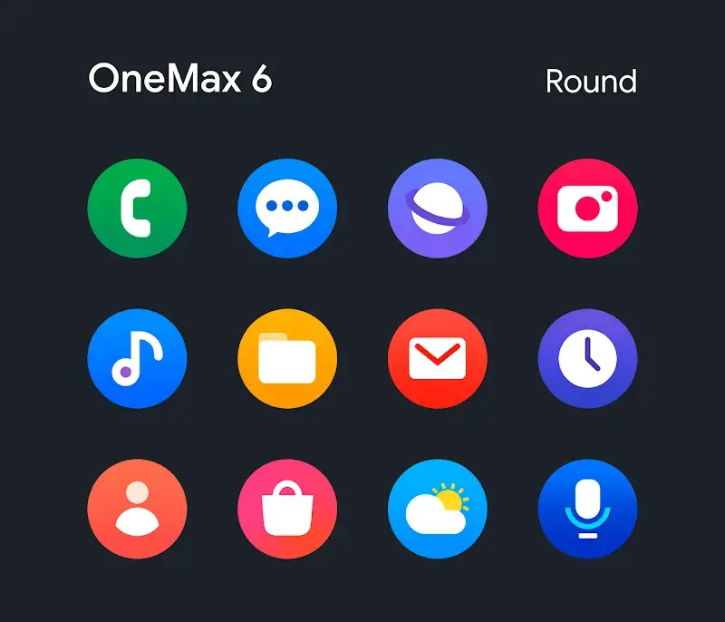 OneMax 6 - Icon Pack (Round) captura de pantalla 1