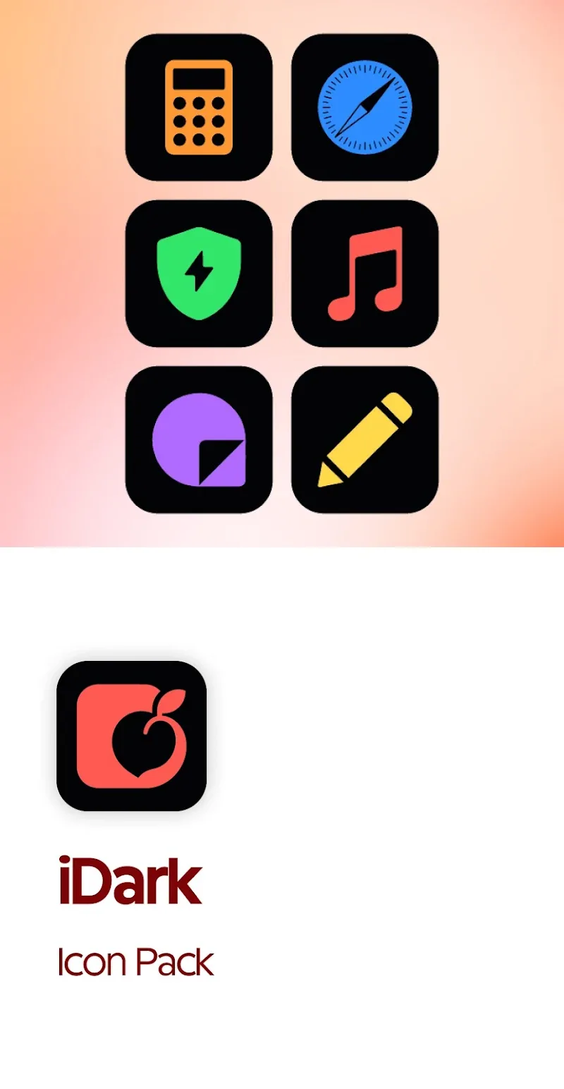 Pratinjau 1 iDark OS Icon Pack