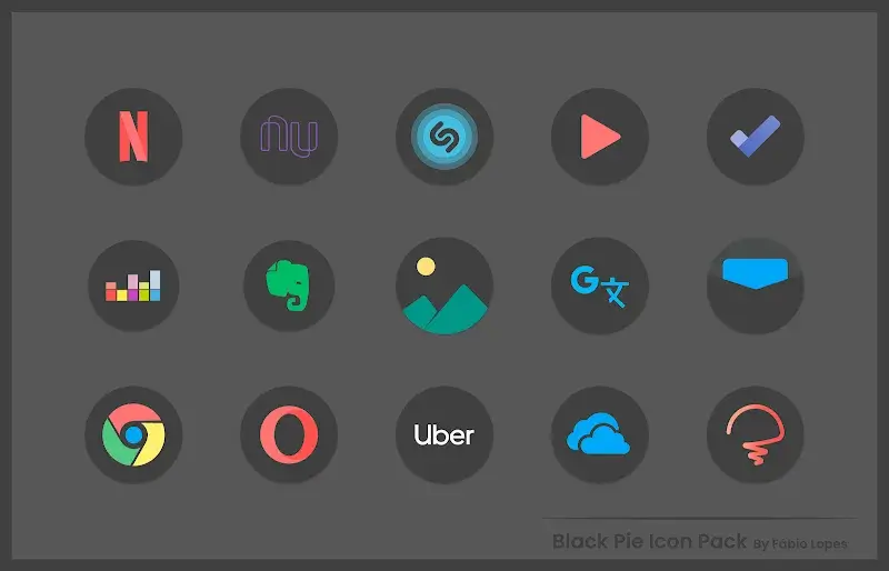 Capture d'écran 5 de Black Pie - Icon Pack APK