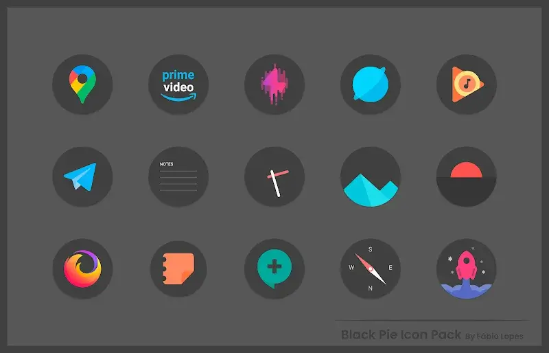 Capture d'écran 6 de Black Pie - Icon Pack APK