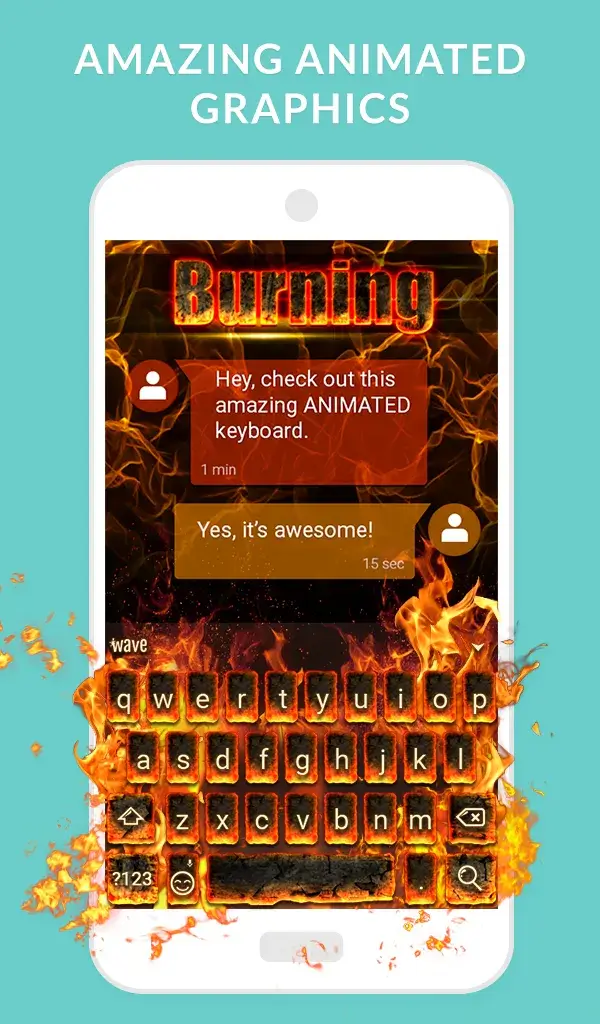 Capture d'écran 2 de Wave Animated Keyboard Emoji
