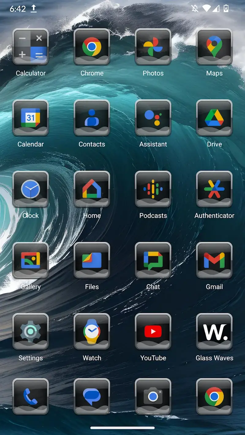 Glass Waves Icon Pack captura de pantalla 5