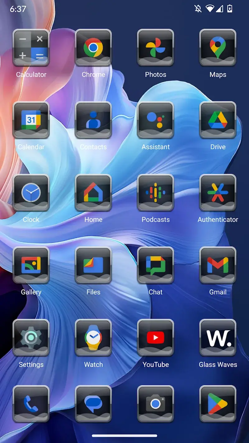 Glass Waves Icon Pack captura de pantalla 3