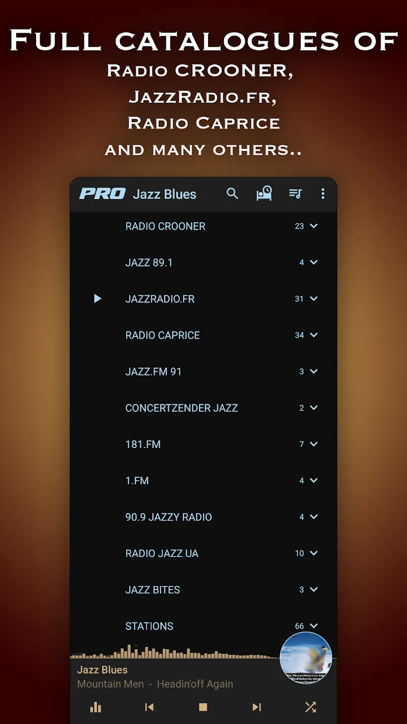 Second Screen Capture of Jazz Radio App