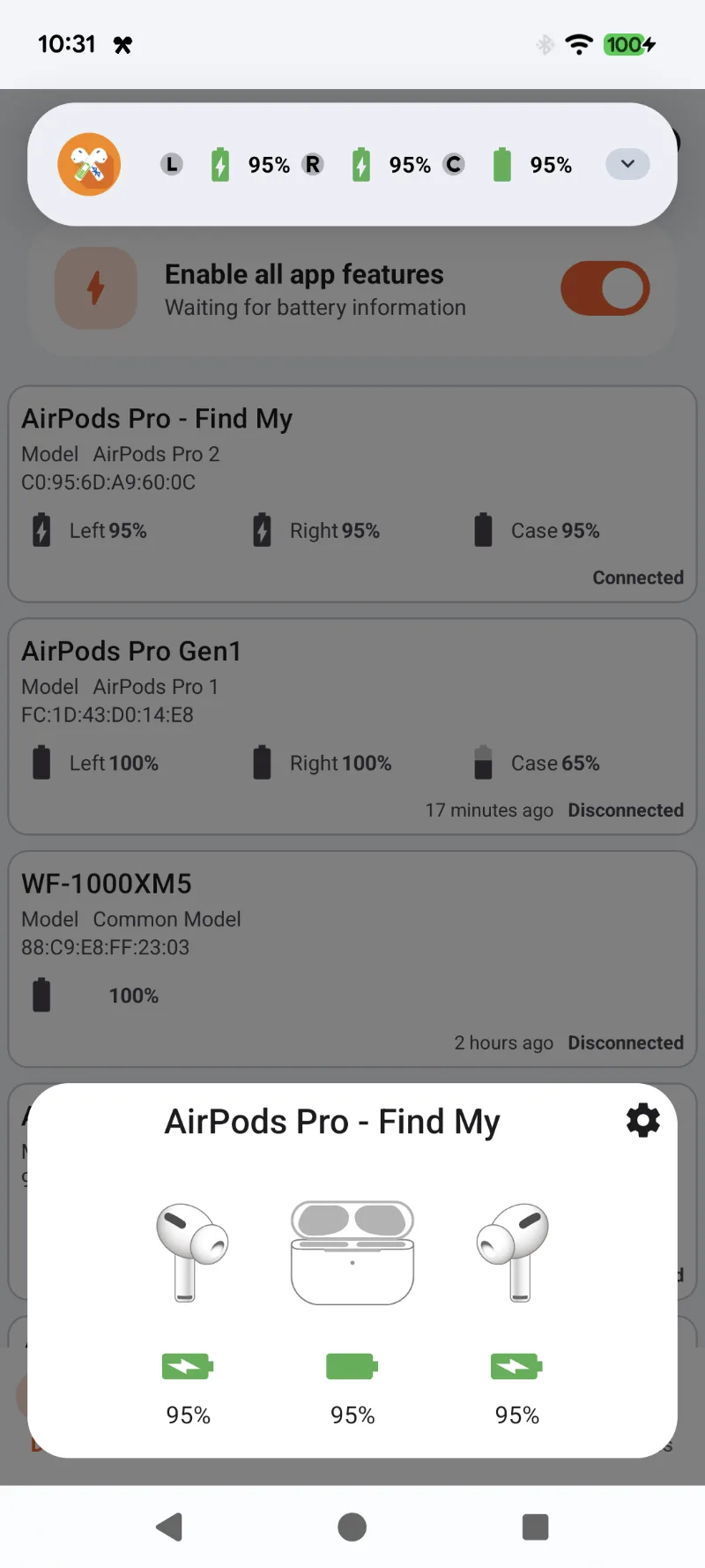 AirPods terhubung ke Android - Tangkapan 2