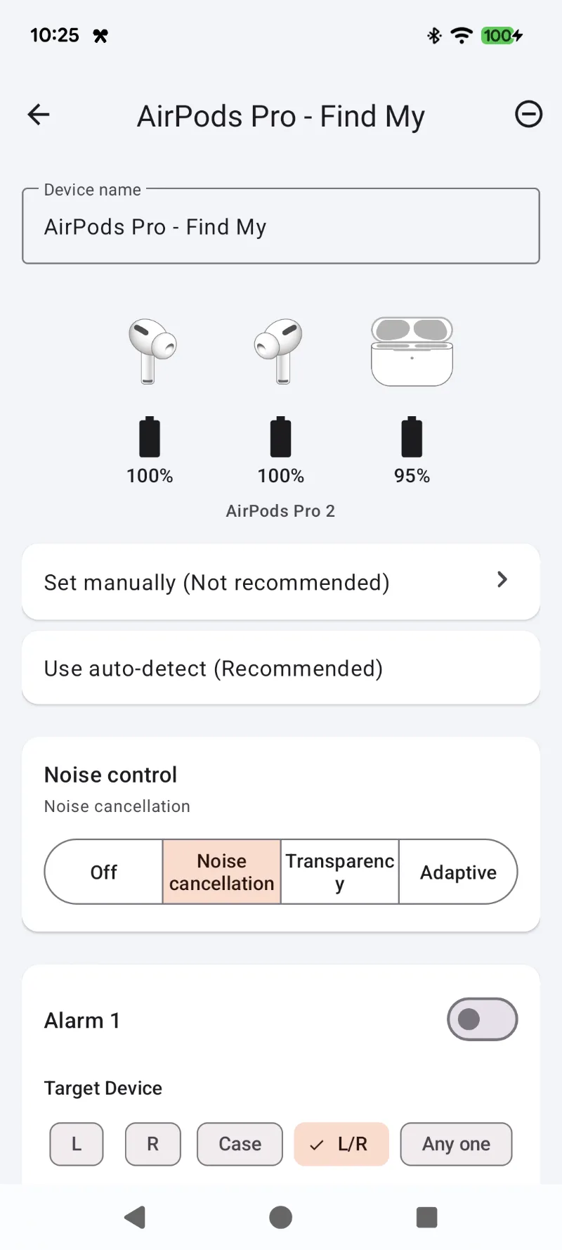 Android dengan AirPods yang sedang digunakan - Tangkapan Layar 3