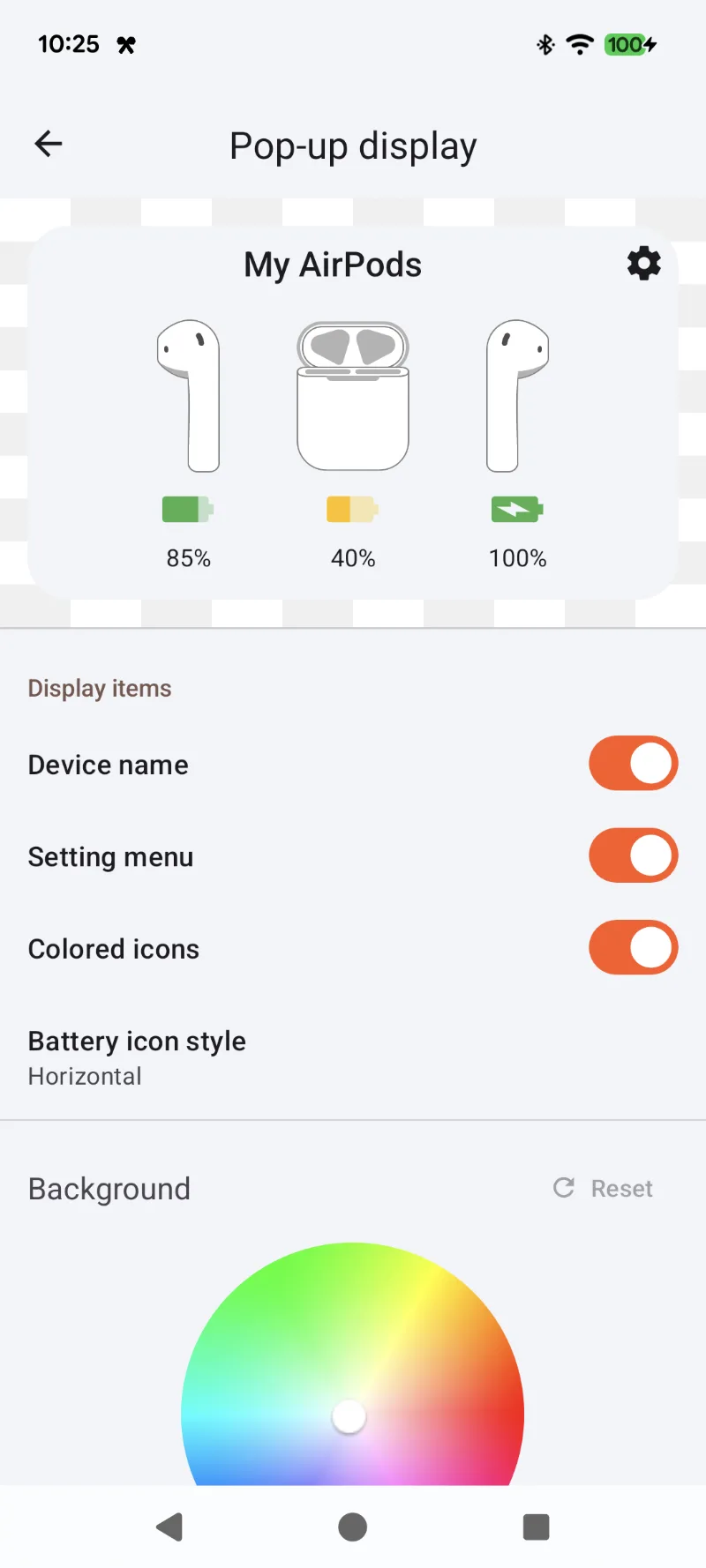 Perangkat Android menampilkan AirPods - Tangkapan 5