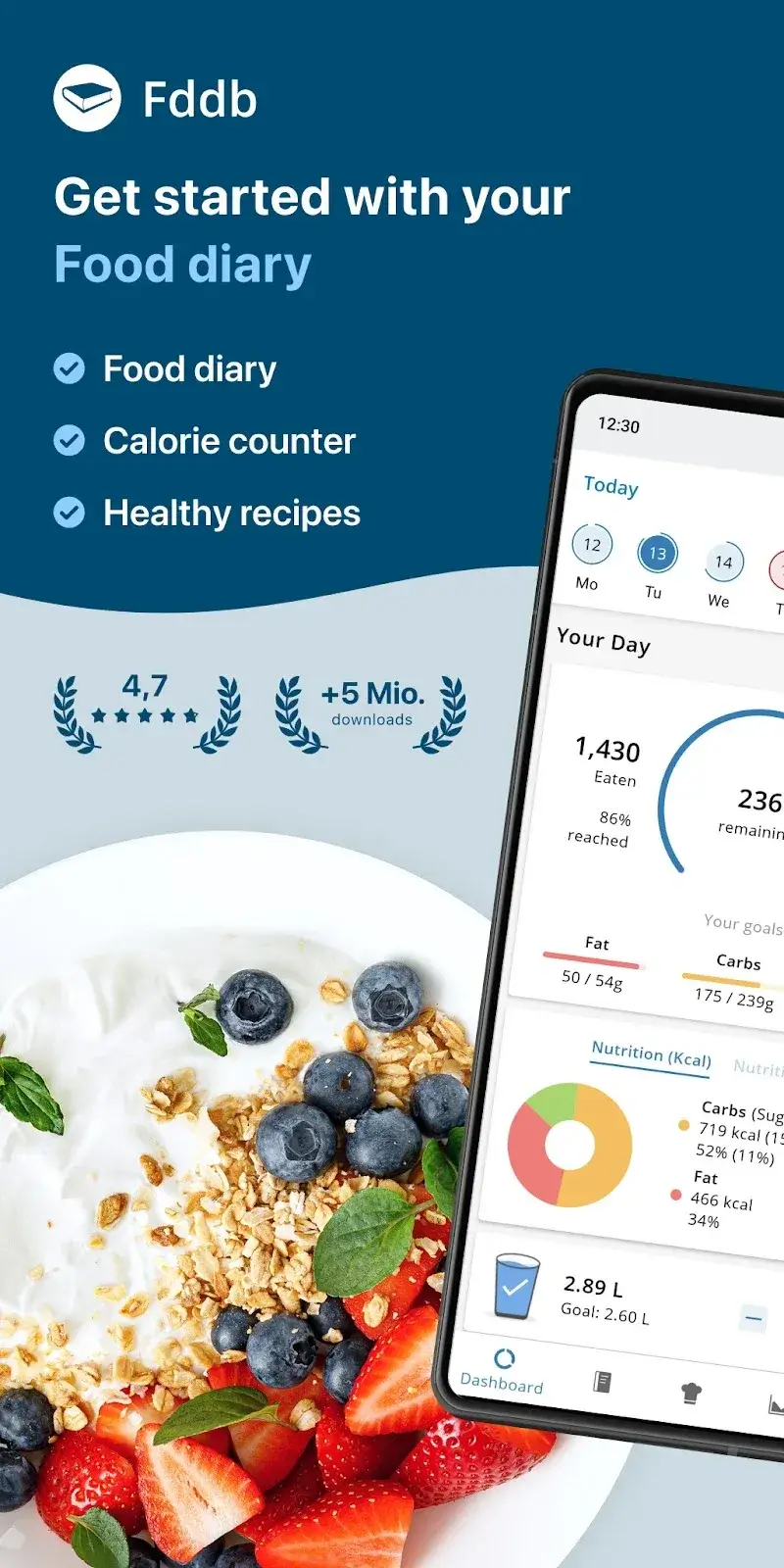 Capture d'écran 1 de Fddb - Calorie Counter & Diet