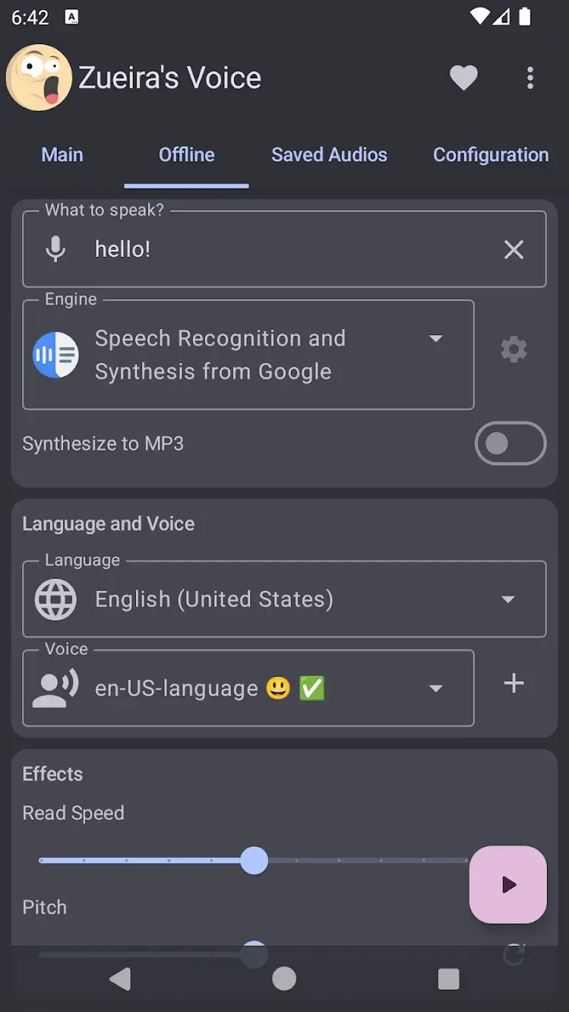 Sixième capture de Zueira’s Voice dédiée à la personnalisation du personnage
