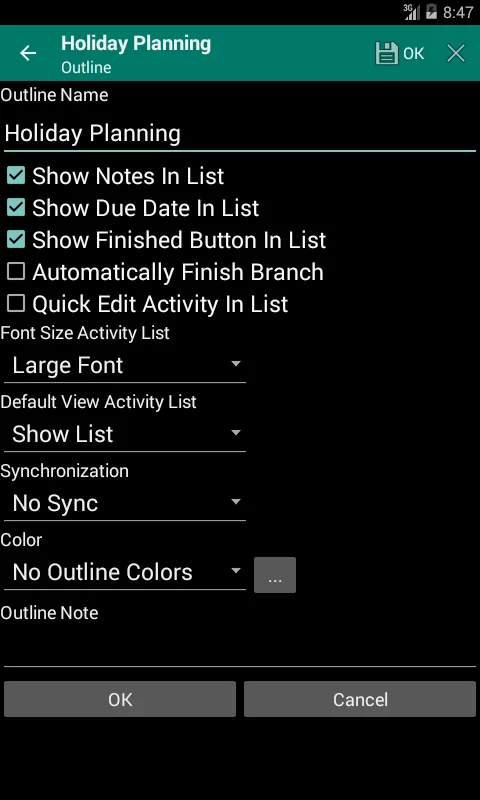 Outliner app preview 6