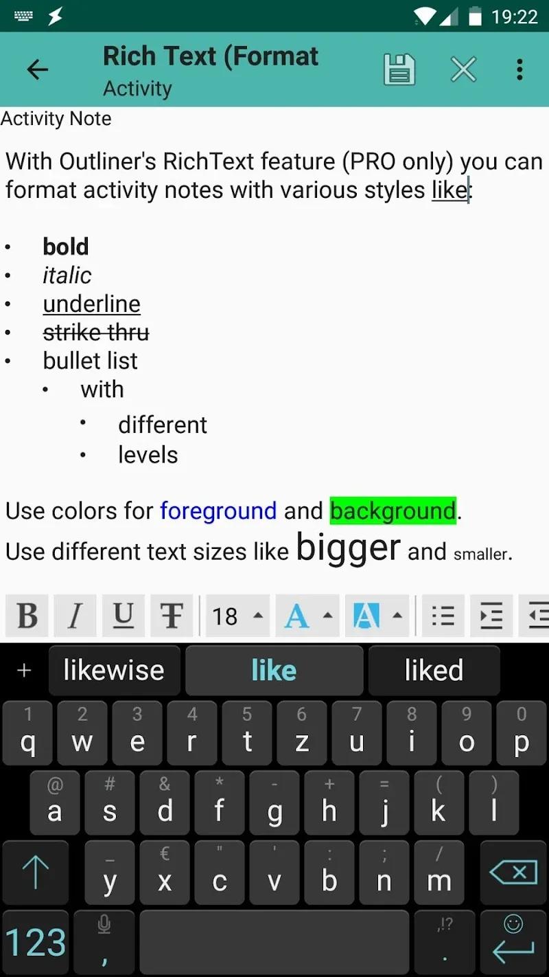 Outliner app preview 5