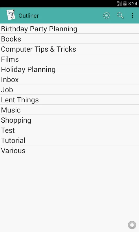 Outliner app preview 1
