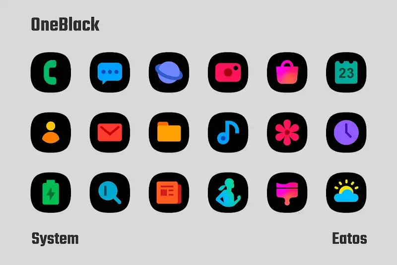 Tangkapan layar 1 OneBlack - Icon Pack