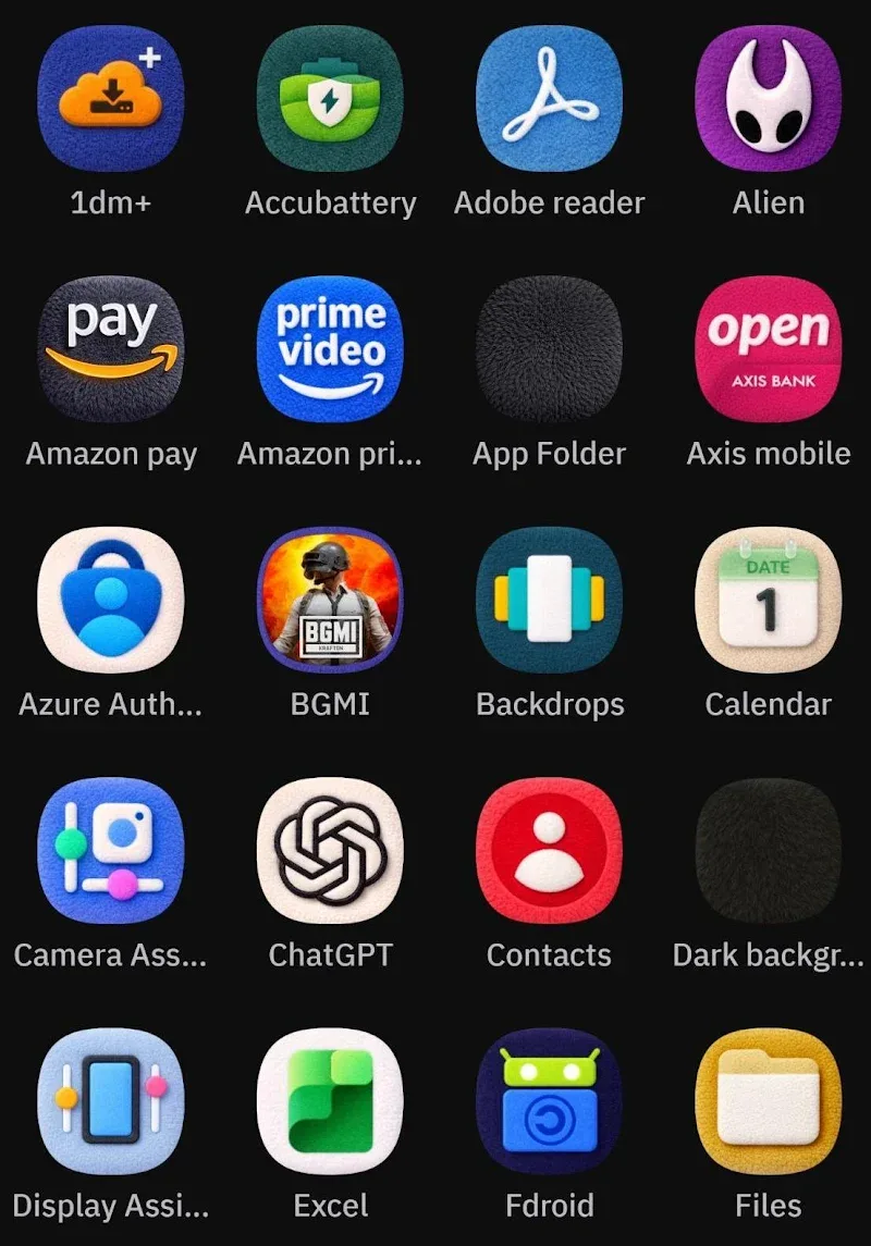 Screenshot 2 FluffyPro Icon Pack menampilkan konsep visual
