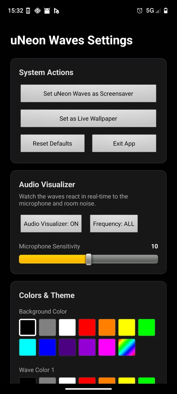 uNeon Waves Live Wallpaper: Captura de pantalla 6