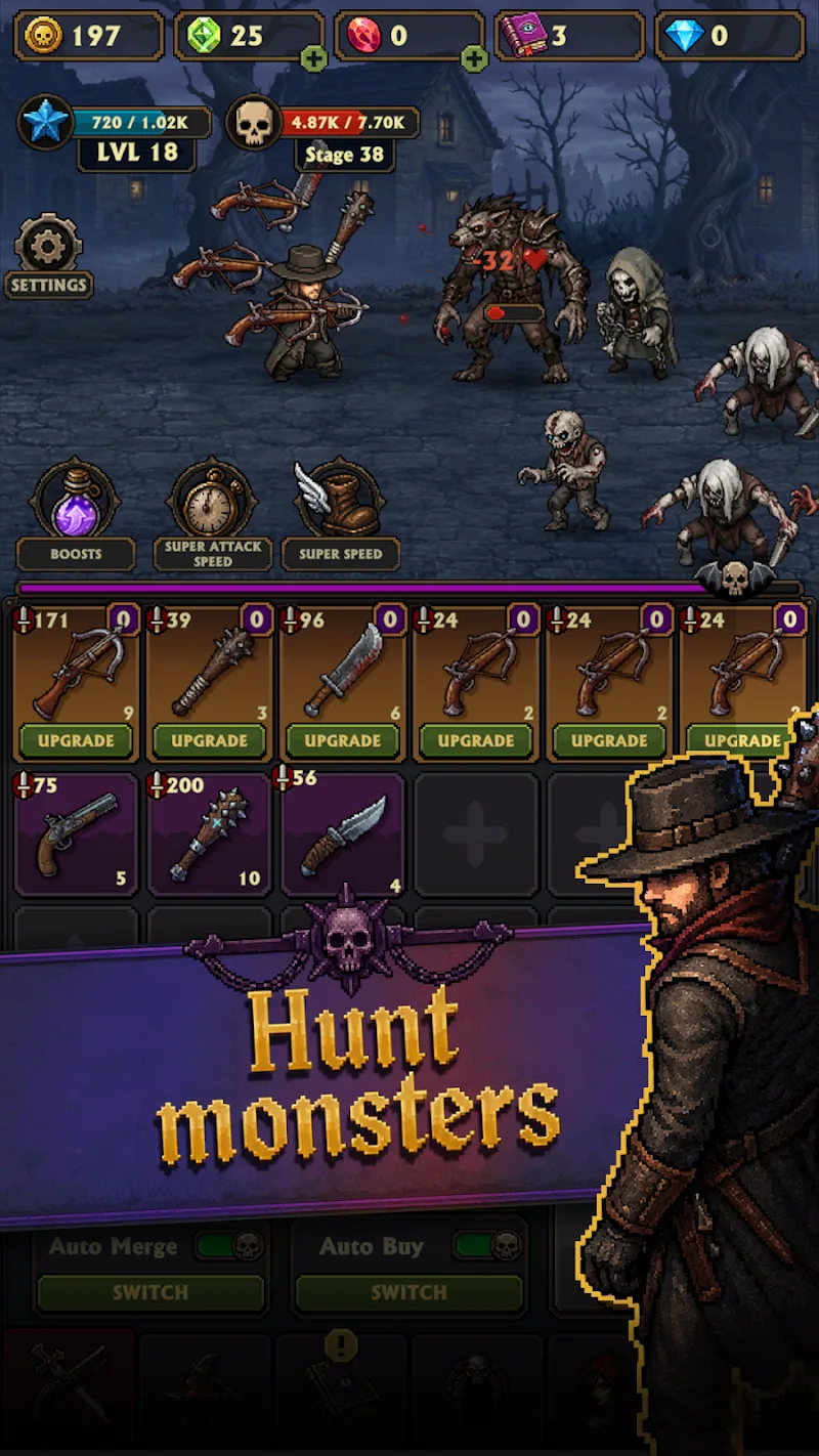 Captura de pantalla 1 de Idle Vampire Hunter
