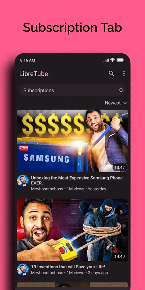 Captura de pantalla de LibreTube 3