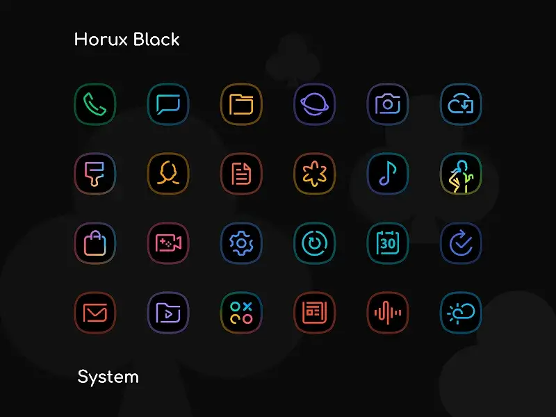 Horux Black - Icon Pack screenshot 1