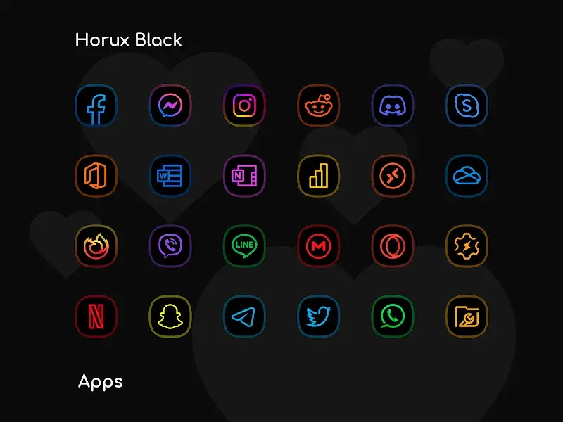 Horux Black - Icon Pack screenshot 3