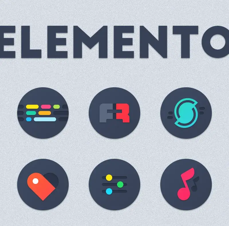 Contoh Tangkapan Layar 4 dari Elemento dark Icon Pack