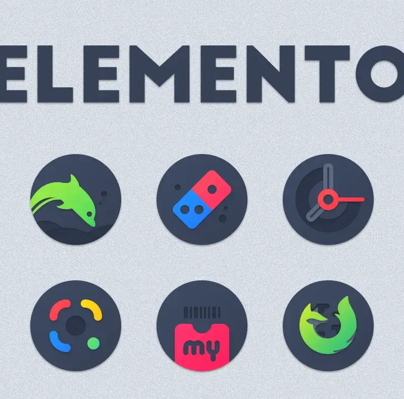 Contoh Tangkapan Layar 2 dari Elemento dark Icon Pack