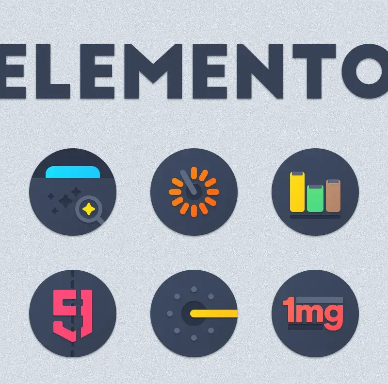 Contoh Tangkapan Layar 1 dari Elemento dark Icon Pack