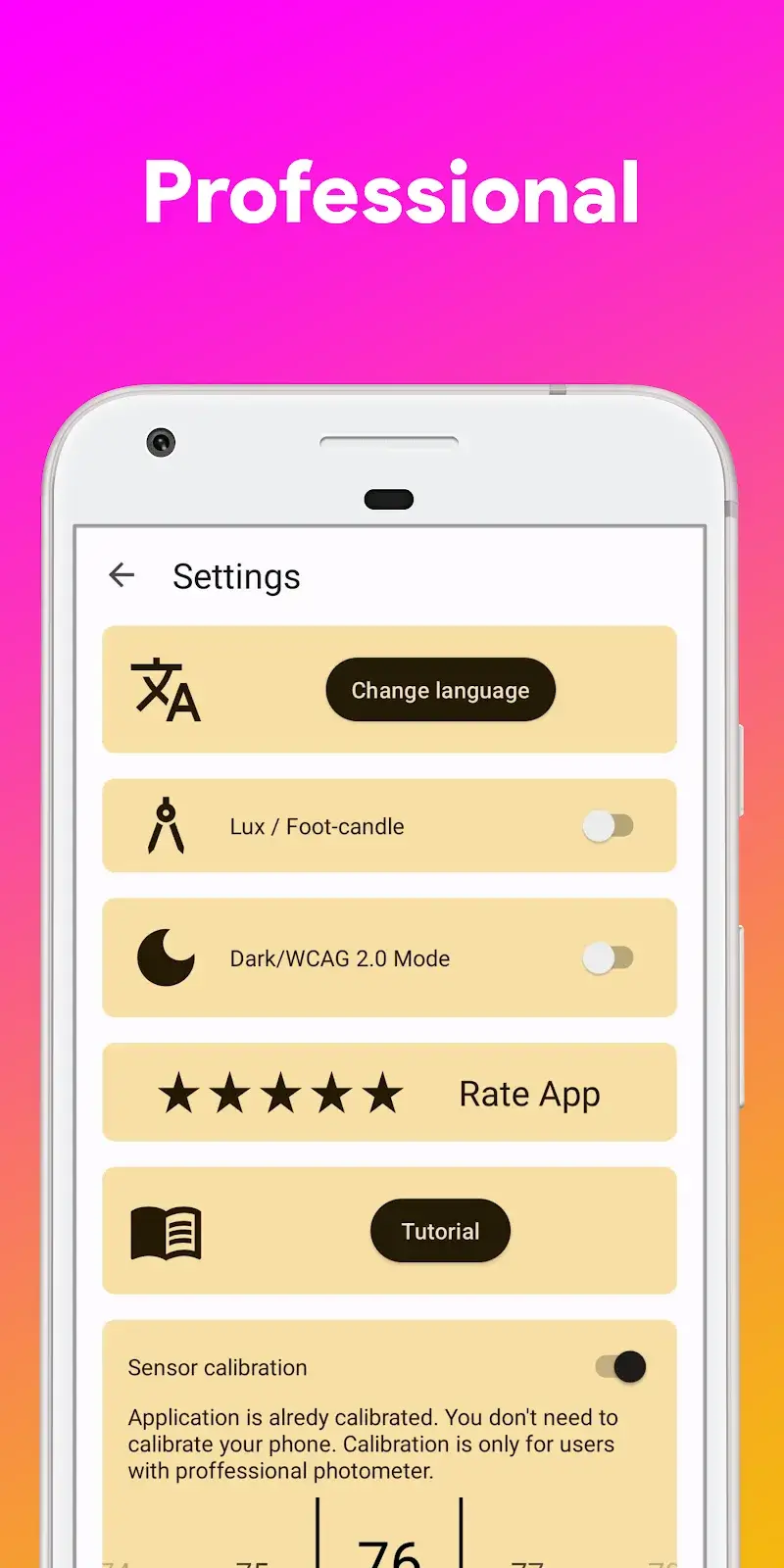 Lux Light Meter Photometer PRO - Screenshot 5