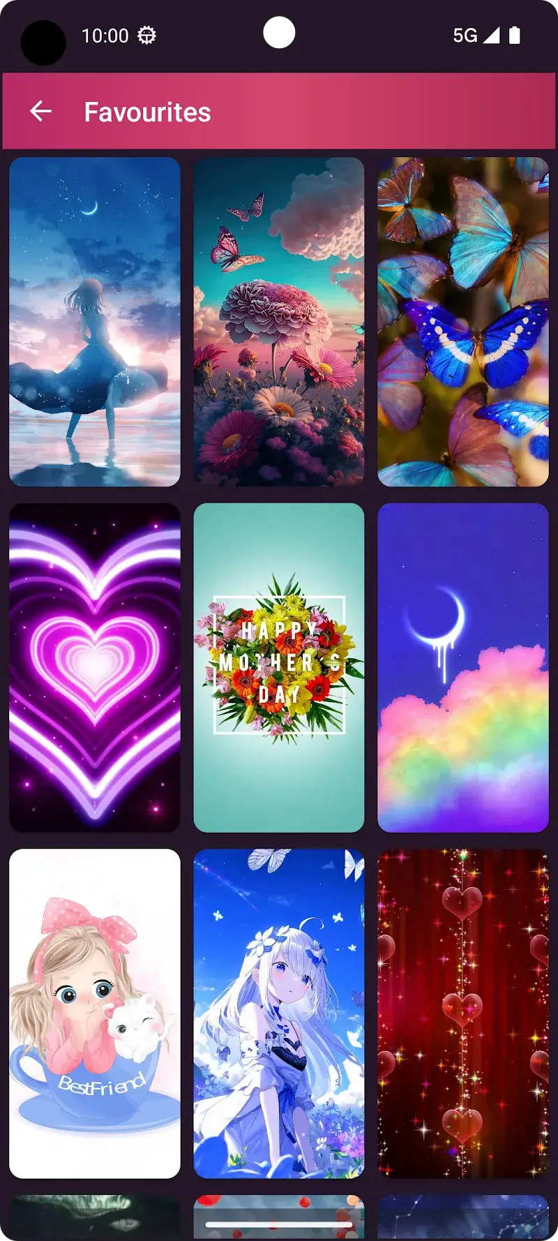 Captura de tela 1 do app Girly Wallpapers for Girls