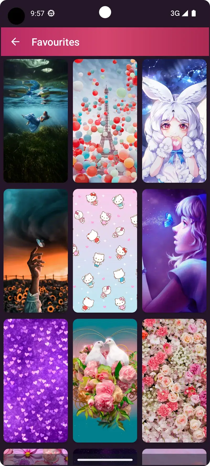 Captura de tela 3 do app Girly Wallpapers for Girls