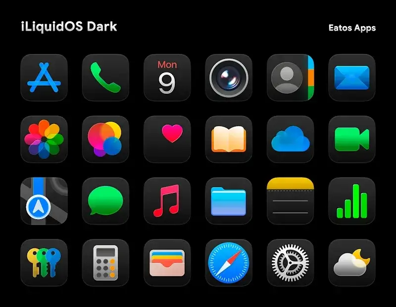 iLiquidDark - Icon Pack captura de pantalla 1