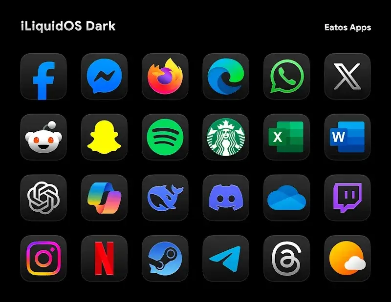 iLiquidDark - Icon Pack captura de pantalla 3